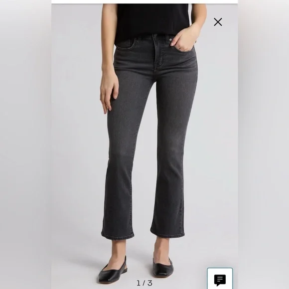 Madewell mid ride kick out jeans black wash size 28 - Picture 1 of 9